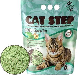 Изображение товара Наполнитель для туалета Cat Step Tofu Green Tea / 20333002 (6л/2.8кг)